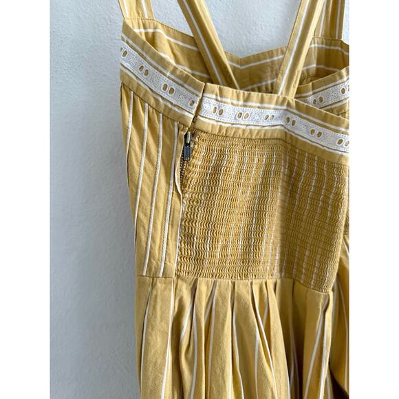 The Great Laurel Yellow Mustard Sweetheart Stripe Sundress size 1 | Small - Picture 7 of 14